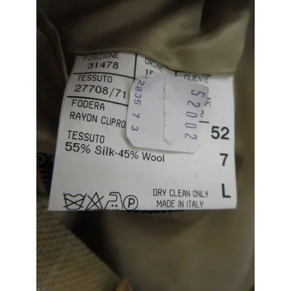Canali Sport Coat 42 L Blazer Silk Wool Jacket Windowpane Tweed IT 52